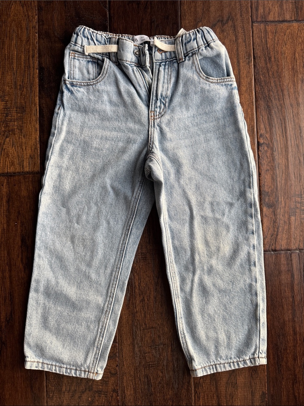 Zara Light Blue Elastic Waist Kids Jeans